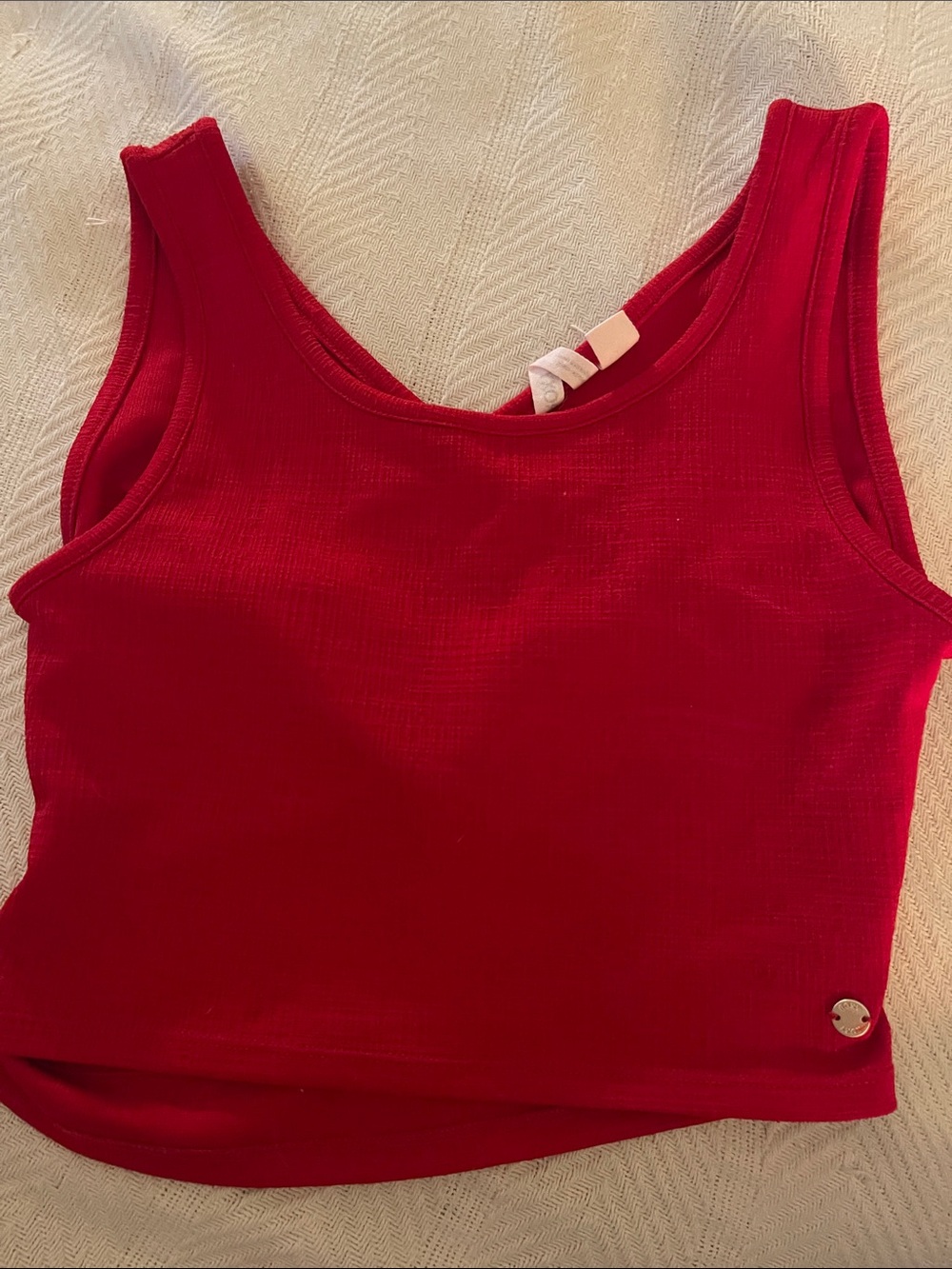 Roxy Bright Red Ribbed Tank